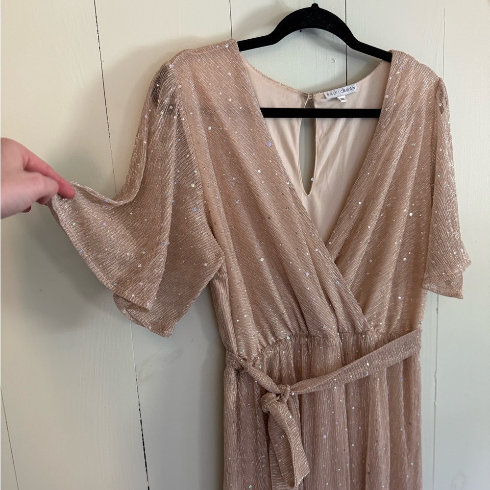 Baltic Born Shimmering Beige Maxi Dress - Picture 5 of 7